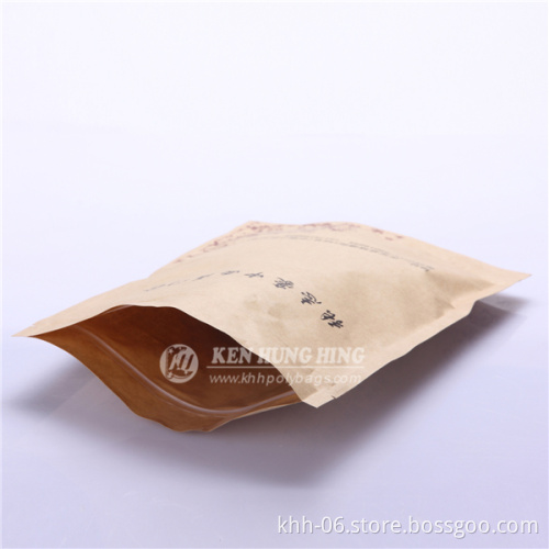 SGS Approved Custom Zipper Stand up Kraft Paper Bags for Medicine